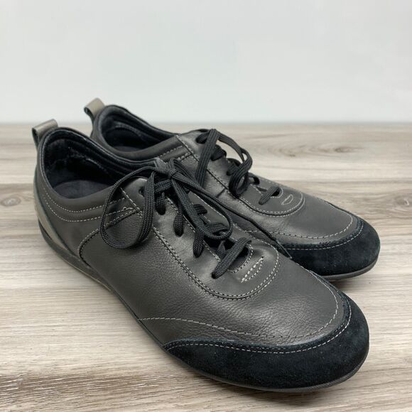 VIONIC  Willa Suede Leather Black Orthaheel Walking Sneakers Size 8 Lace Up - Picture 1 of 11